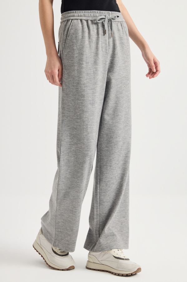 Wool-blend drawstring pants
