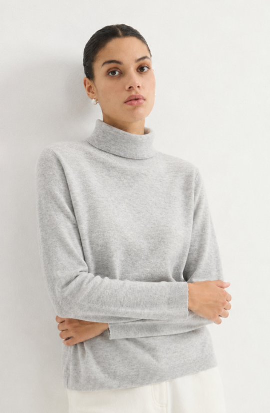 Roll-neck knit sweater