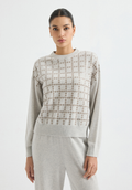 Patterned crewneck knit sweater — BD4621876