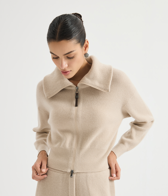 Collared zip cardigan