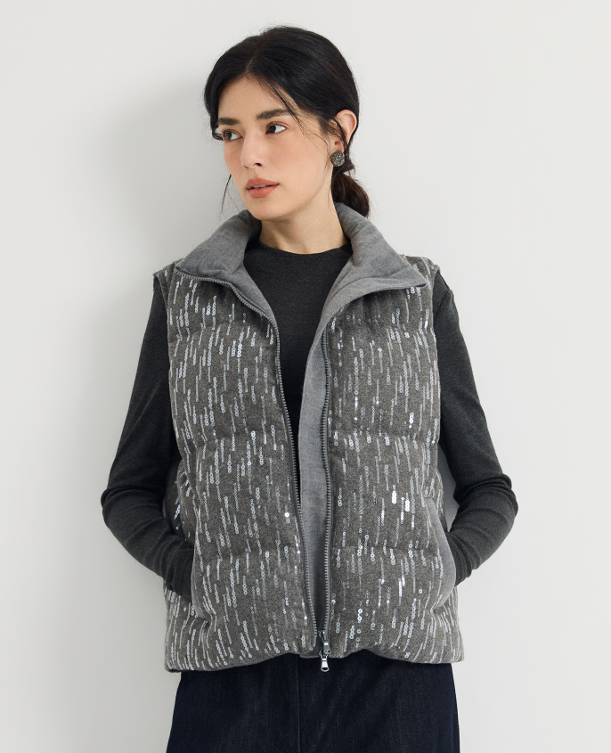 Patterned padded vest