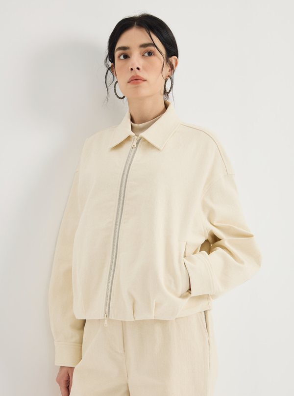 Collared zip-front jacket | KX9623981