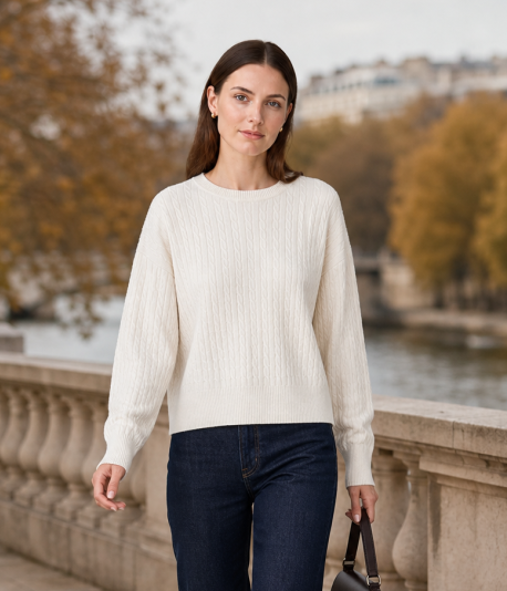 Relaxed crewneck knit sweater — ML62062