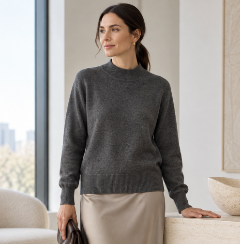 Turtleneck knit sweater — MZ62015