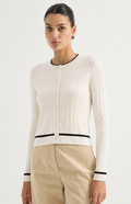 Contrast-trim knit cardigan | MZ62026