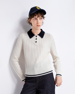 Cable-knit polo sweater | TX662136