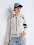 Contrast-trim zip hoodie — TY662148