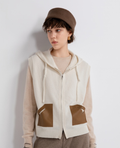 Contrast-pocket hooded vest — TY852174