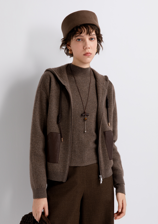 Patch-pocket knit cardigan — TY862141