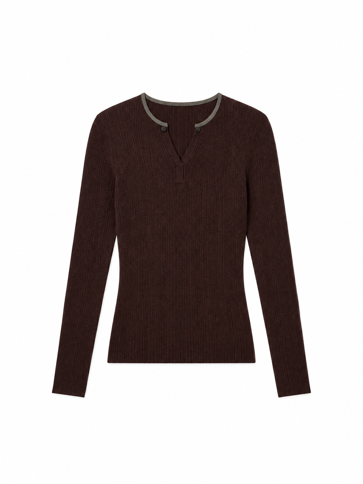 Ribbed wool-blend v-neck sweater — Flat-lay view