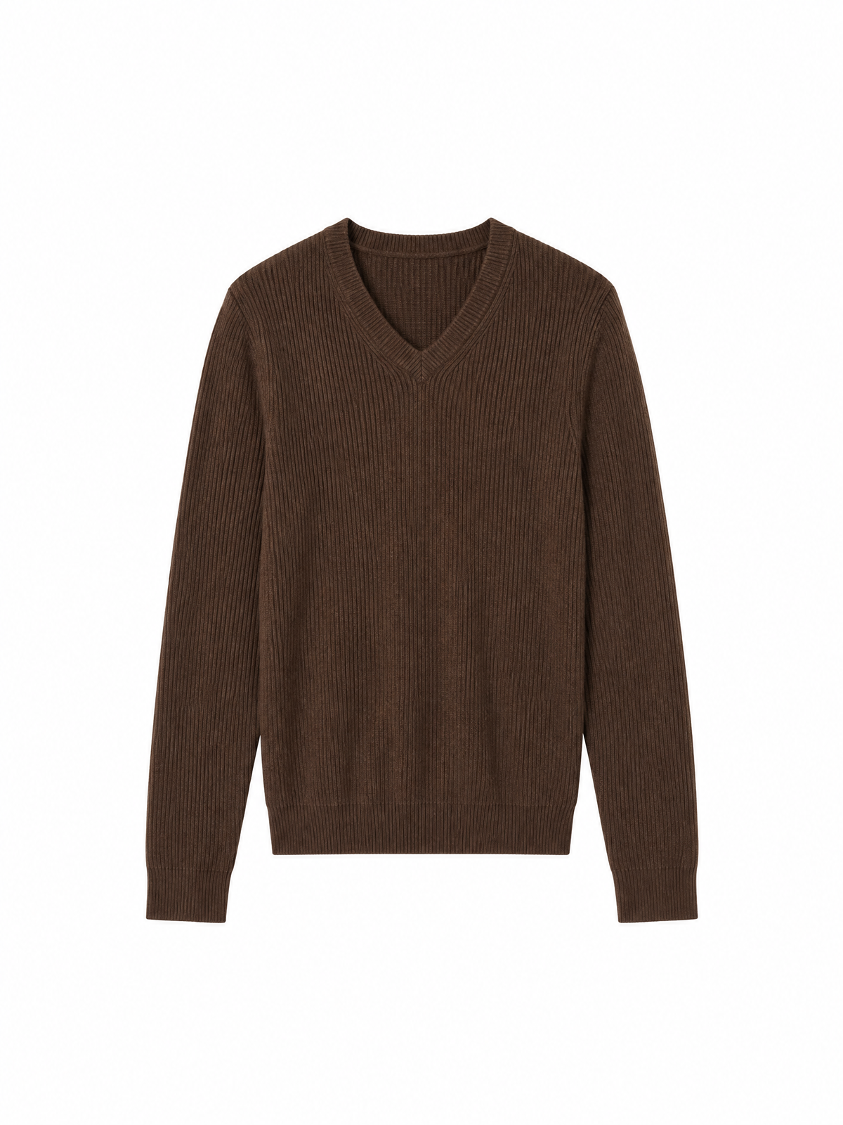 Ribbed wool-blend v-neck sweater — Flat-lay view