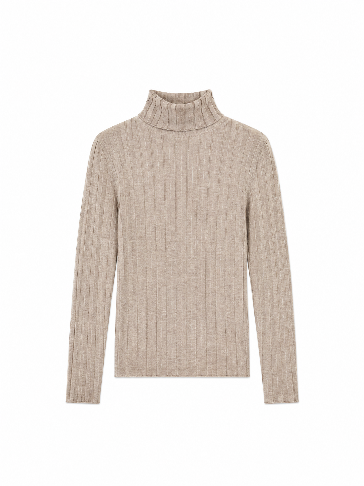 Ribbed wool-blend turtleneck sweater — Flat-lay view