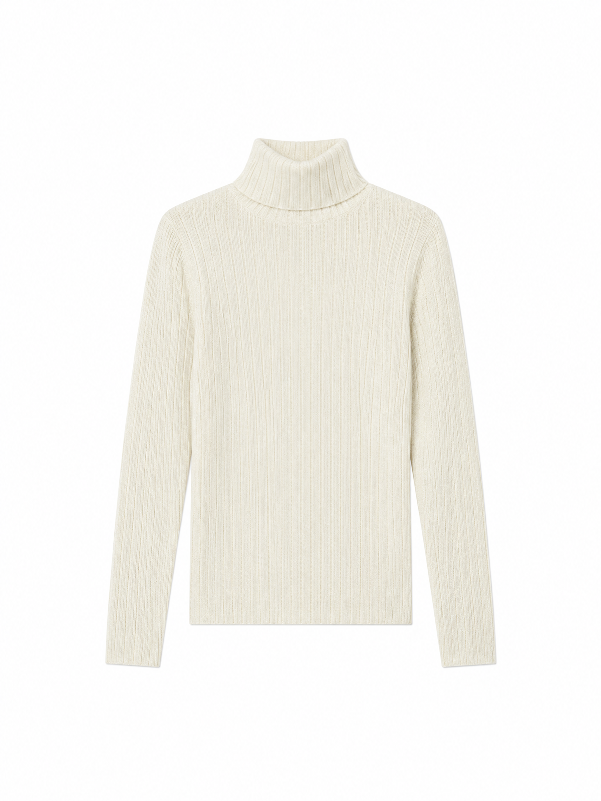 Ribbed wool-blend turtleneck sweater — Flat-lay view