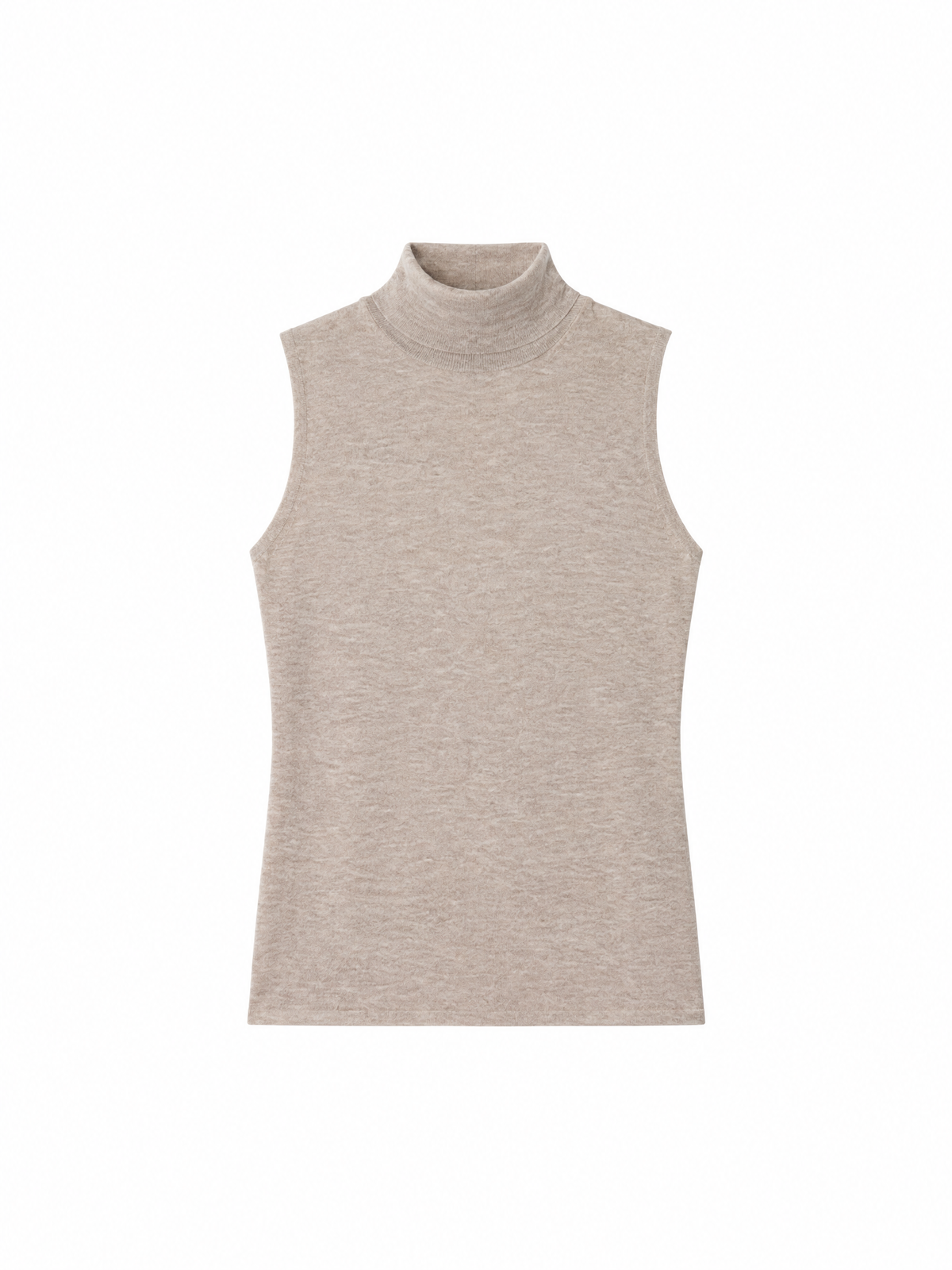 Sleeveless wool-blend turtleneck — Flat-lay view