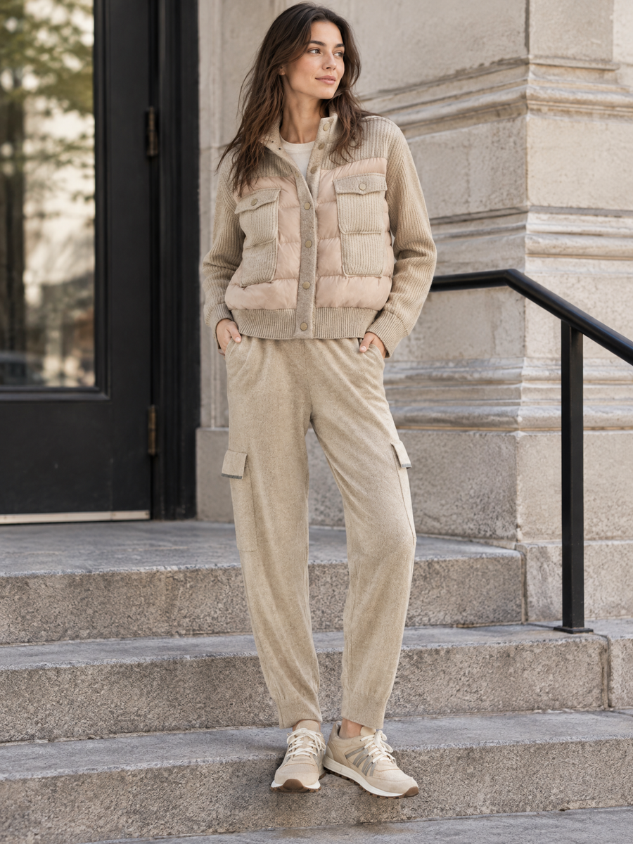 Cashmere knit jogger pants