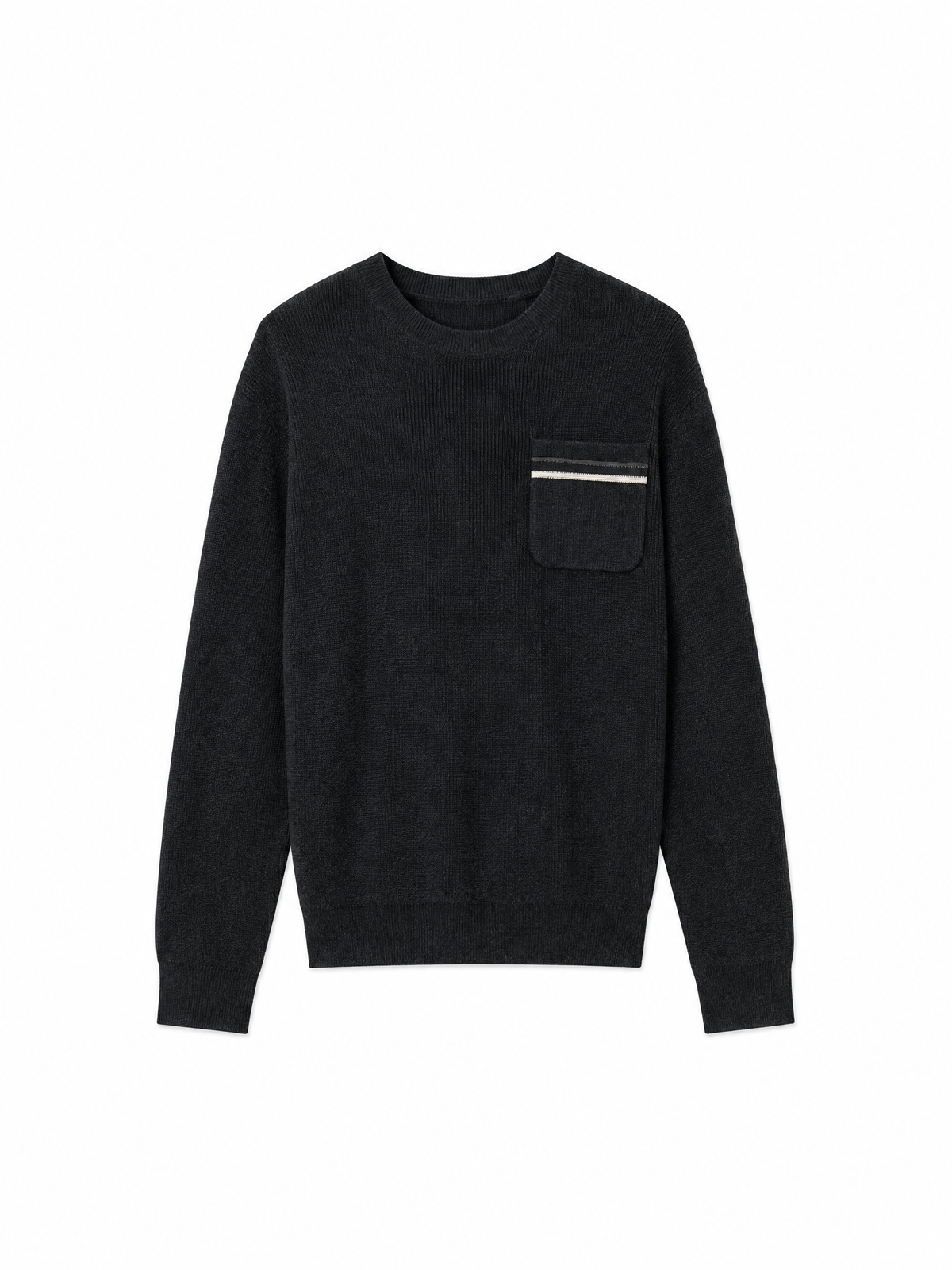 Pocket-detail crewneck sweater — Flat-lay view