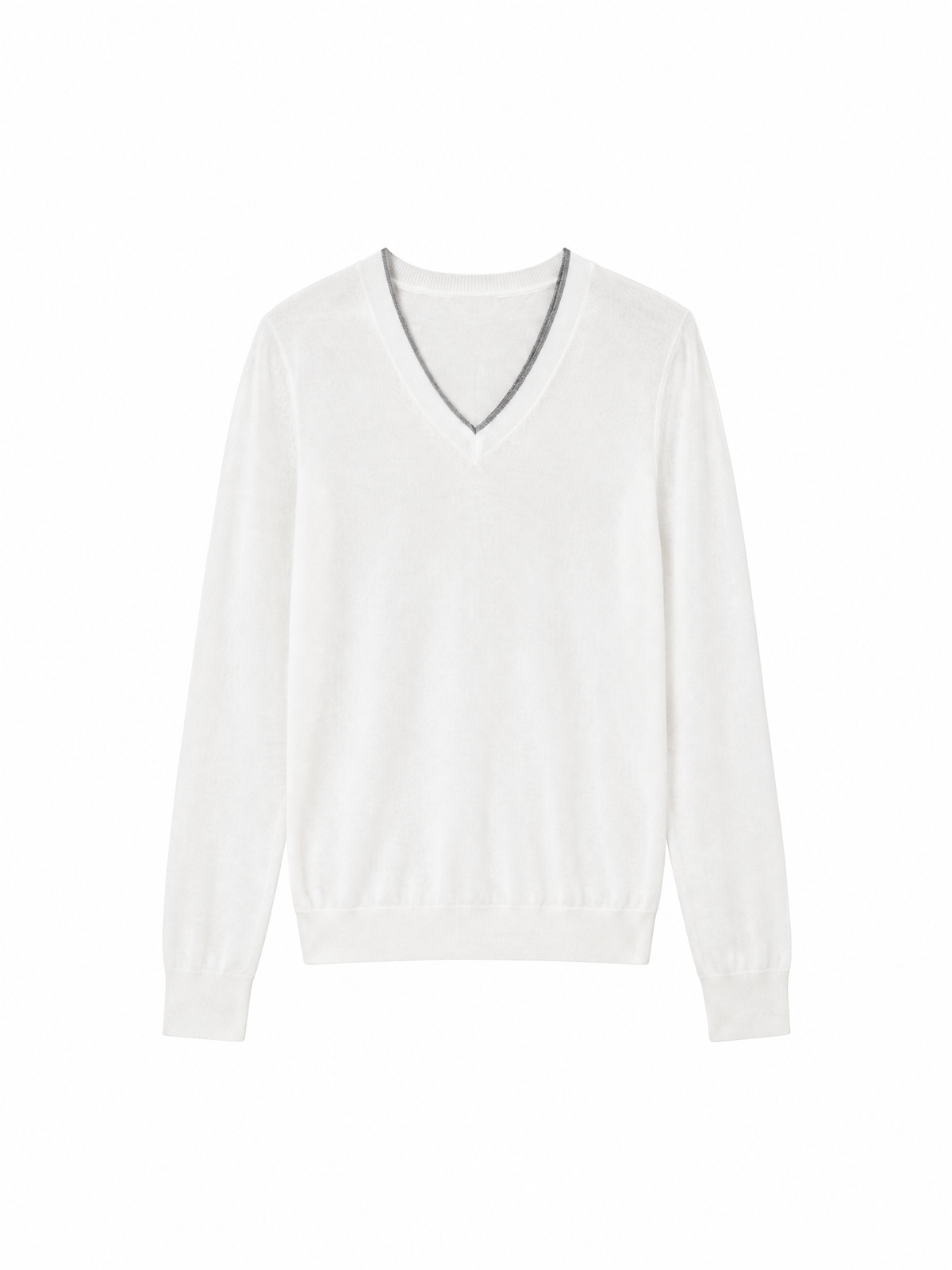 V-neck knit sweater — Flat-lay view