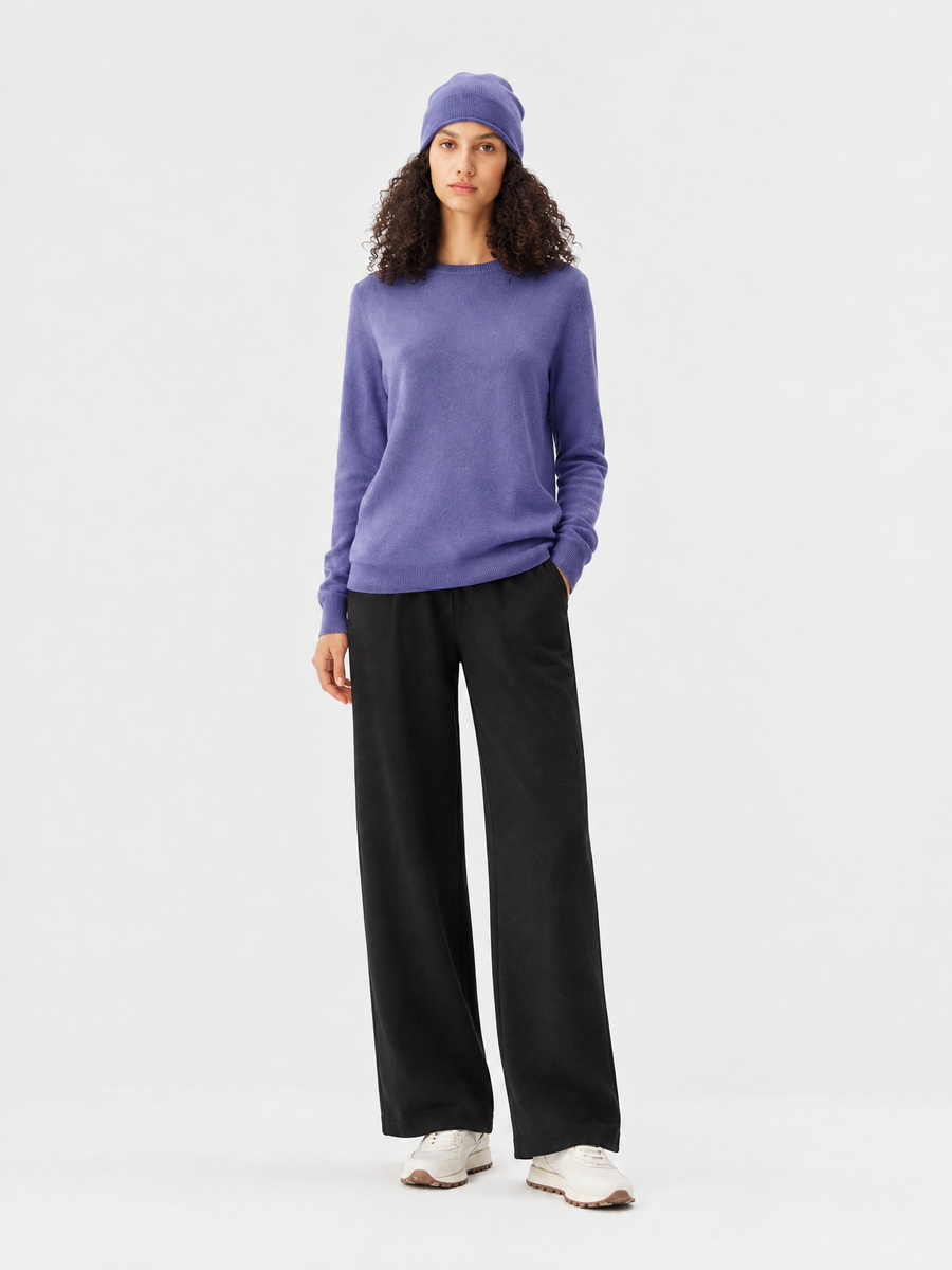 Wide-leg knit pants