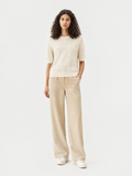 Short-sleeve textured knit top — Front view