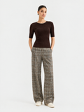 Short-sleeve crewneck knit top — Front view