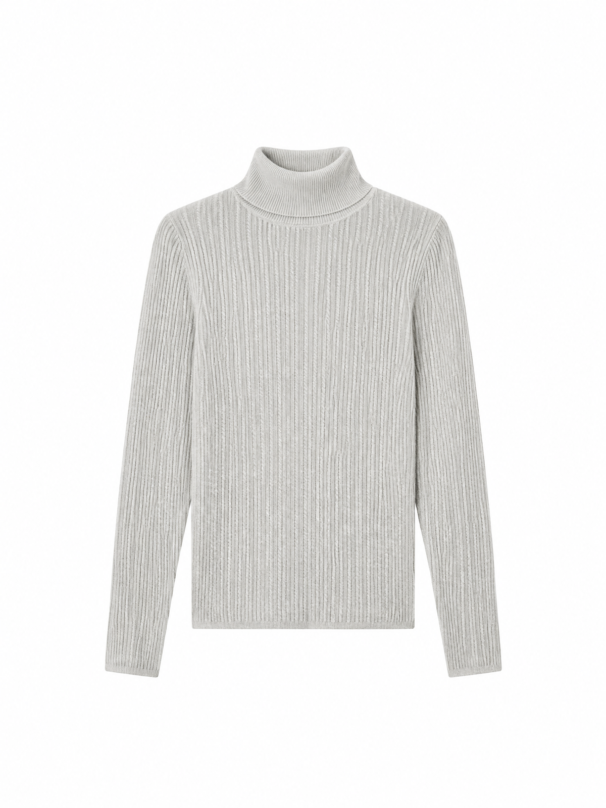 Ribbed mock-neck knit sweater — Flat-lay view