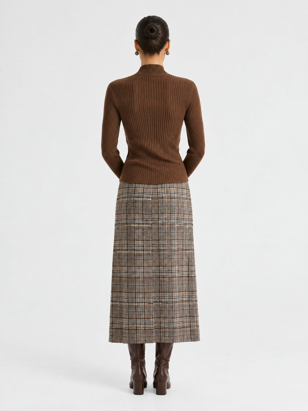 Ribbed zip cardigan — Back view