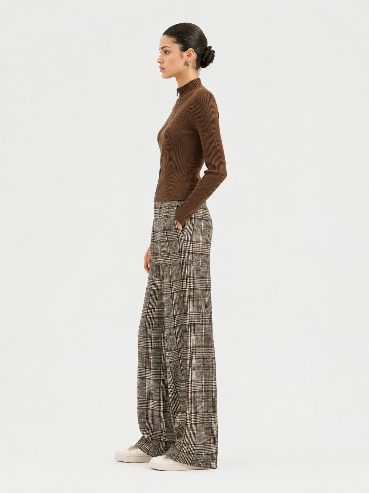 Ribbed zip cardigan — Side view