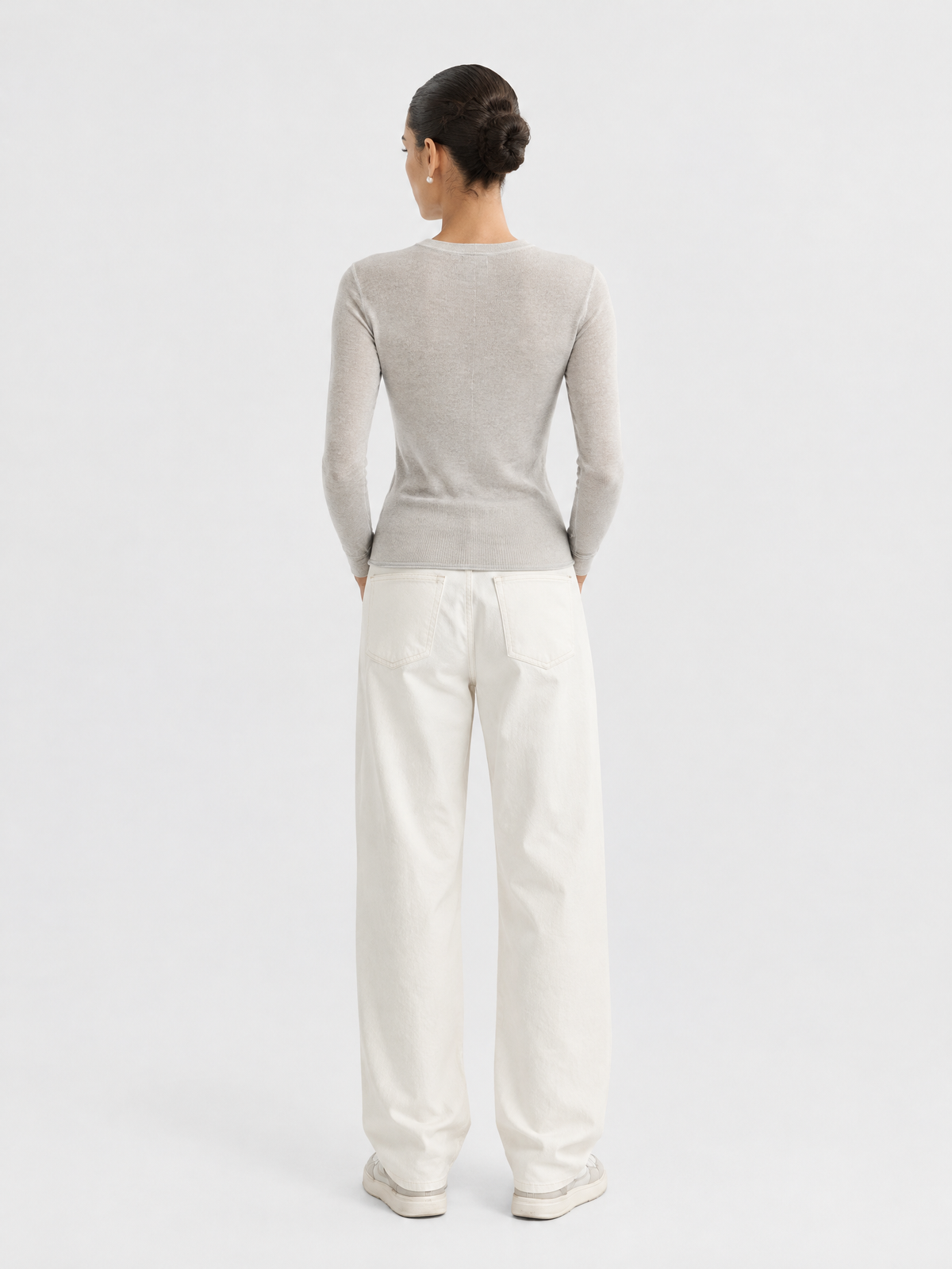 Crewneck knit sweater — Back view